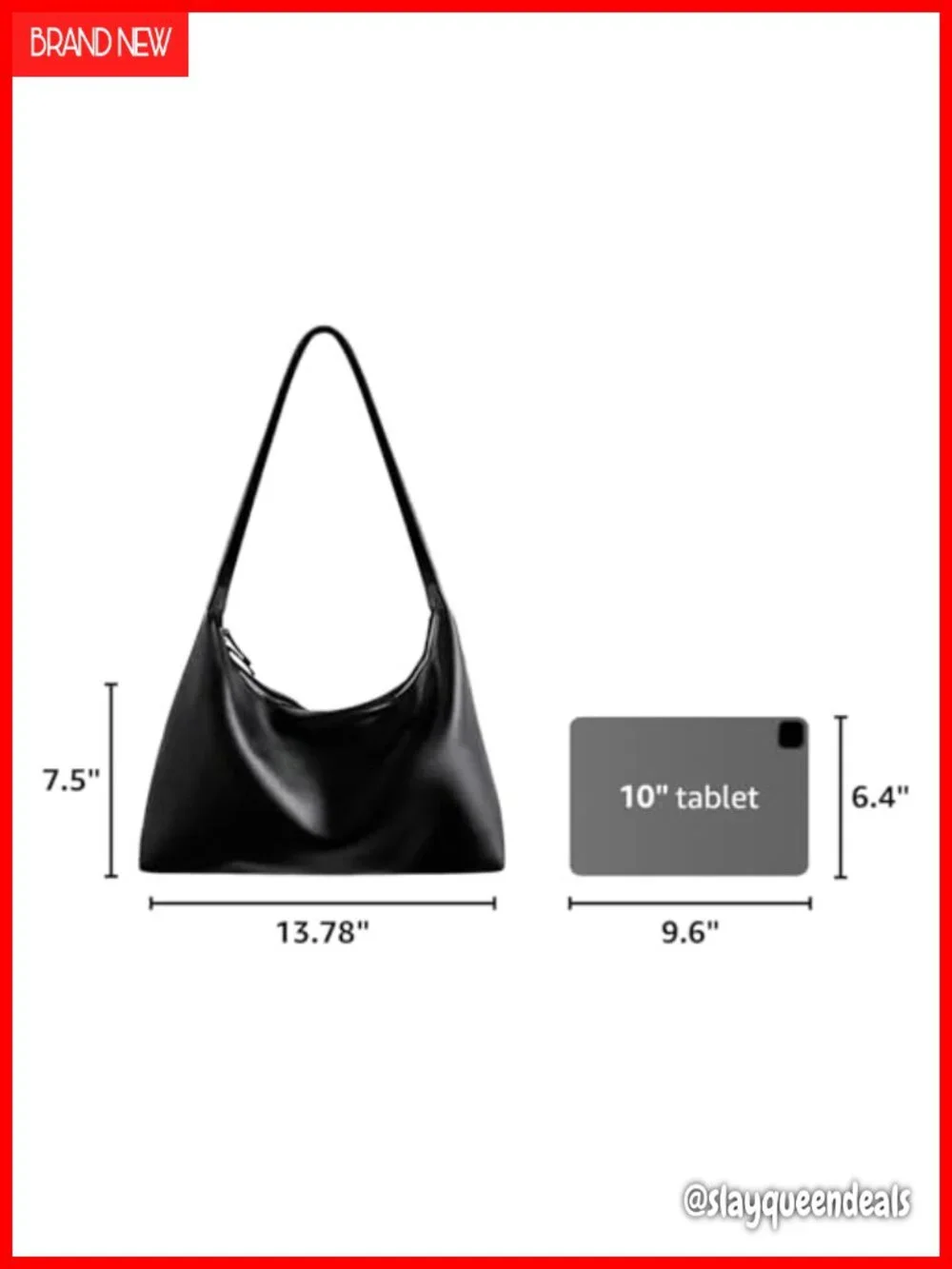 Faux Leather Hobo Bag Women Shoulder Tote Double Zipper Cute Trendy